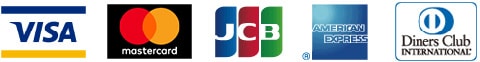 VISA/Mastercard/JCB/American Express/Diners Club Internationalのロゴ